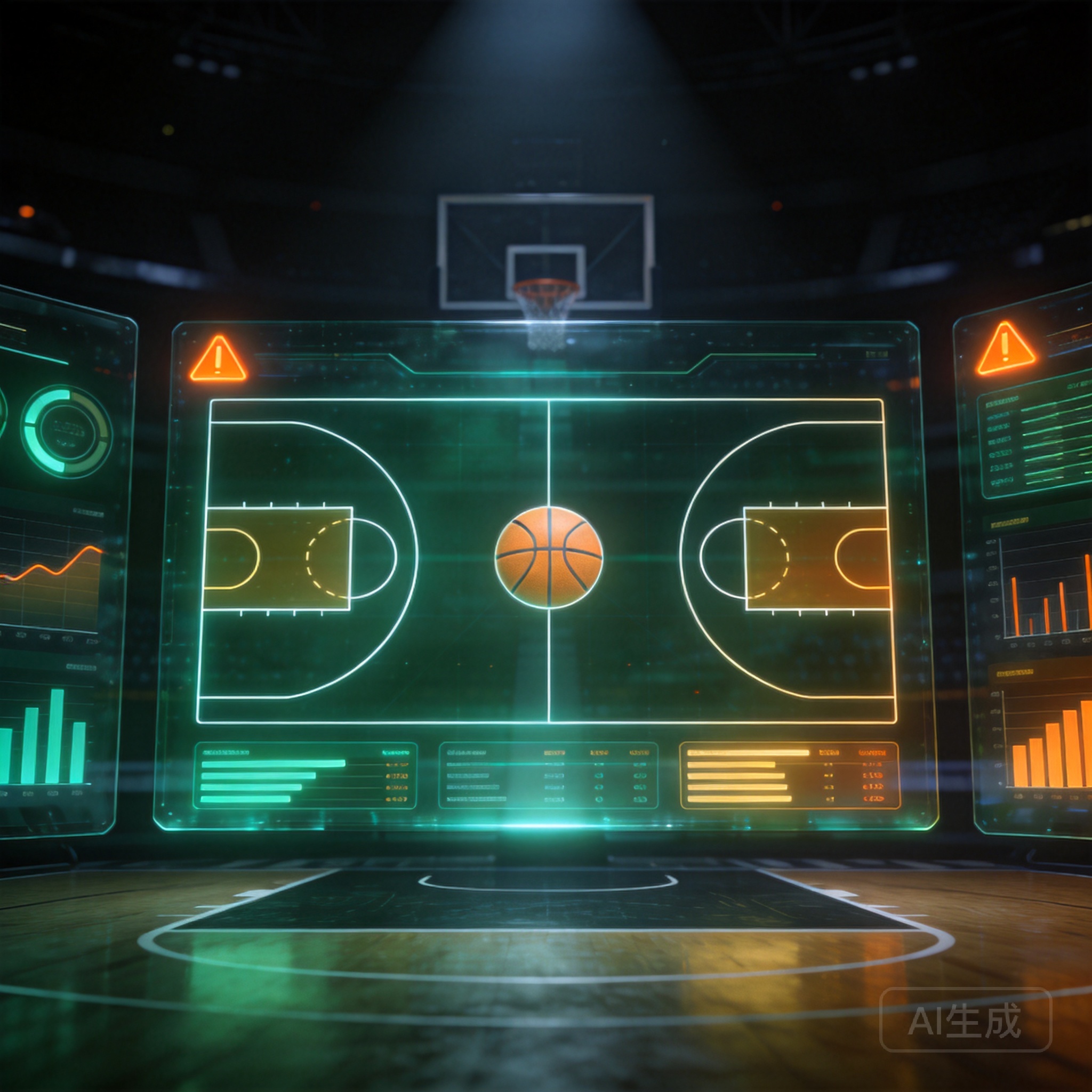 NBA比分预测主题插画